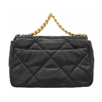 Chanel Shoulder Bag 19 Lambskin Black Gold Silver 2-Way — view 8