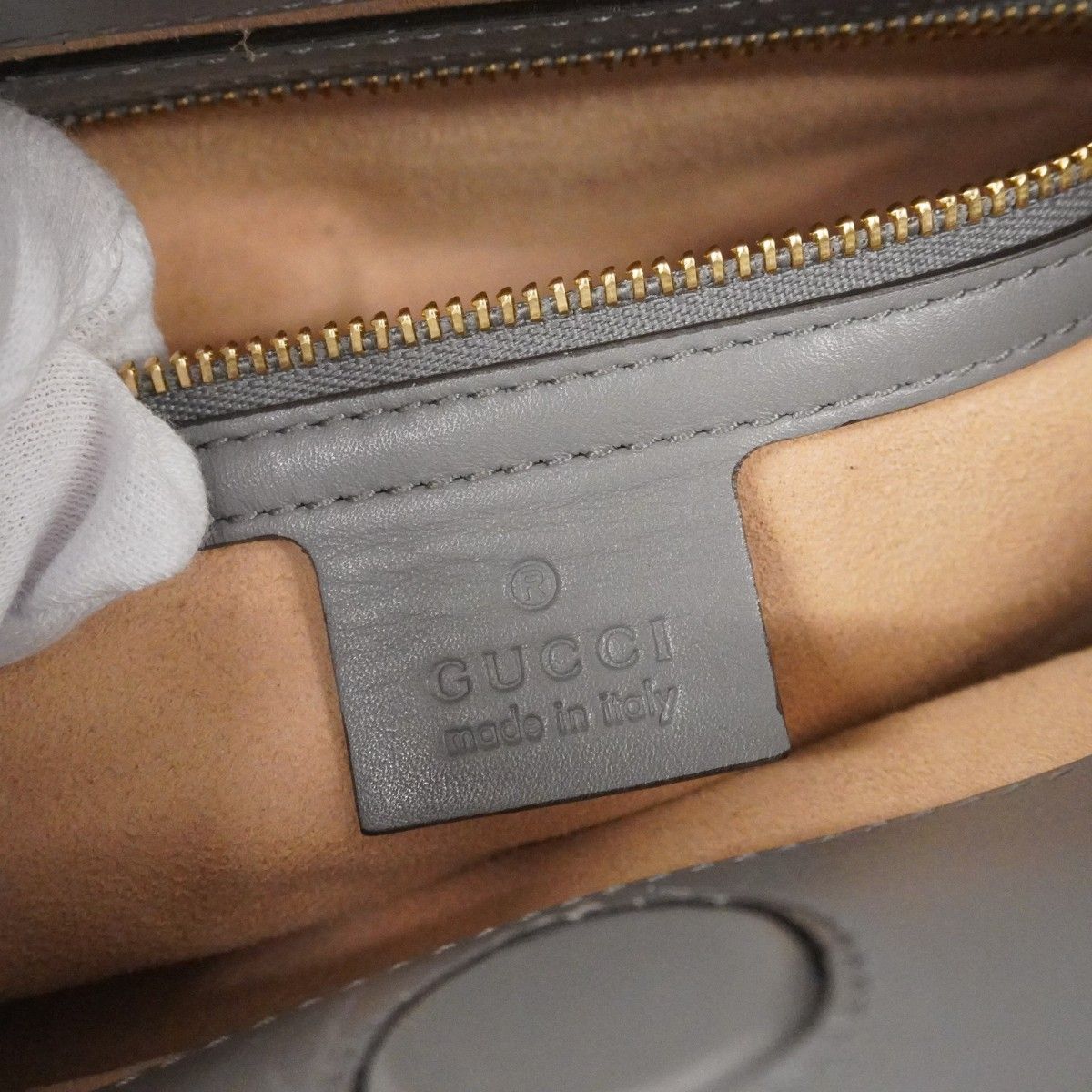 Gucci Handbag Bamboo Leather Gray Gold — view 5