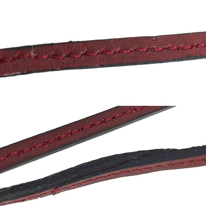 Hermes Lanier Choker Necklace Bracelet Leather Strap Rouge Ash New — view 3