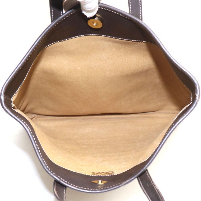 Loewe Anagram Suede Tote Beige Brown — view 3