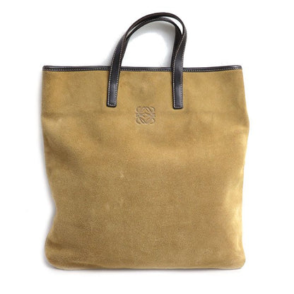 Loewe Anagram Suede Tote Beige Brown