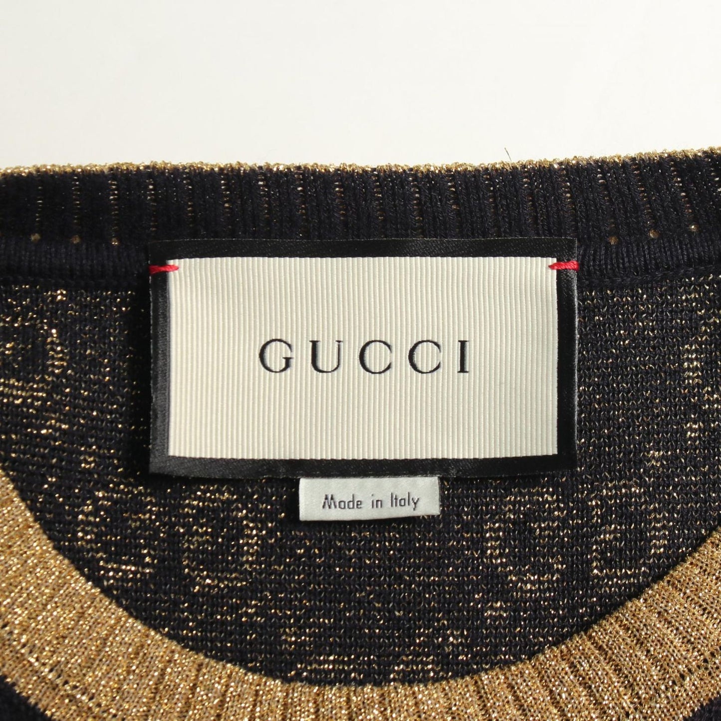 Gucci Knit GG Cotton Lame Short Sleeve Sweater — view 3