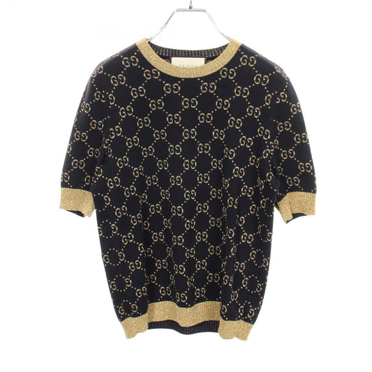 Gucci Knit GG Cotton Lame Short Sleeve Sweater