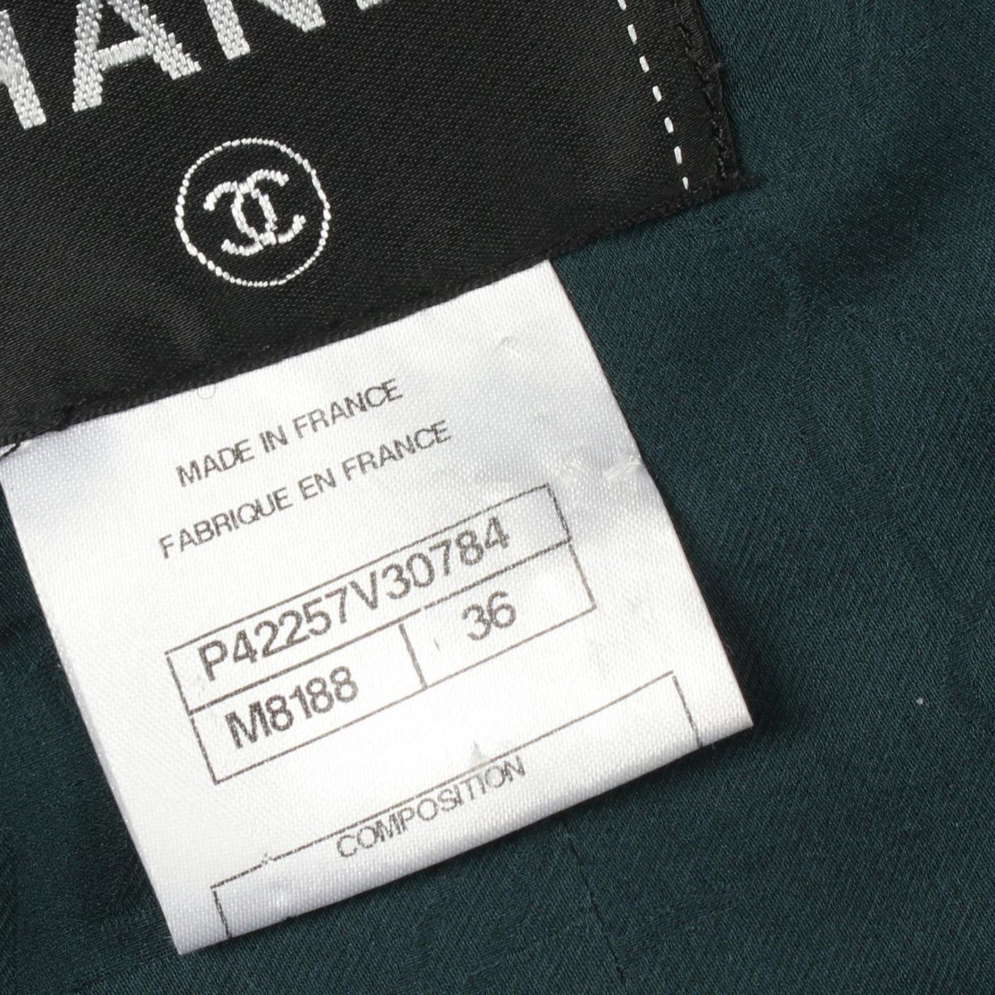 Chanel No Cala Jacket CC Logo Button Spangle le Twi-d Zip Up Nylon Silk s — view 6