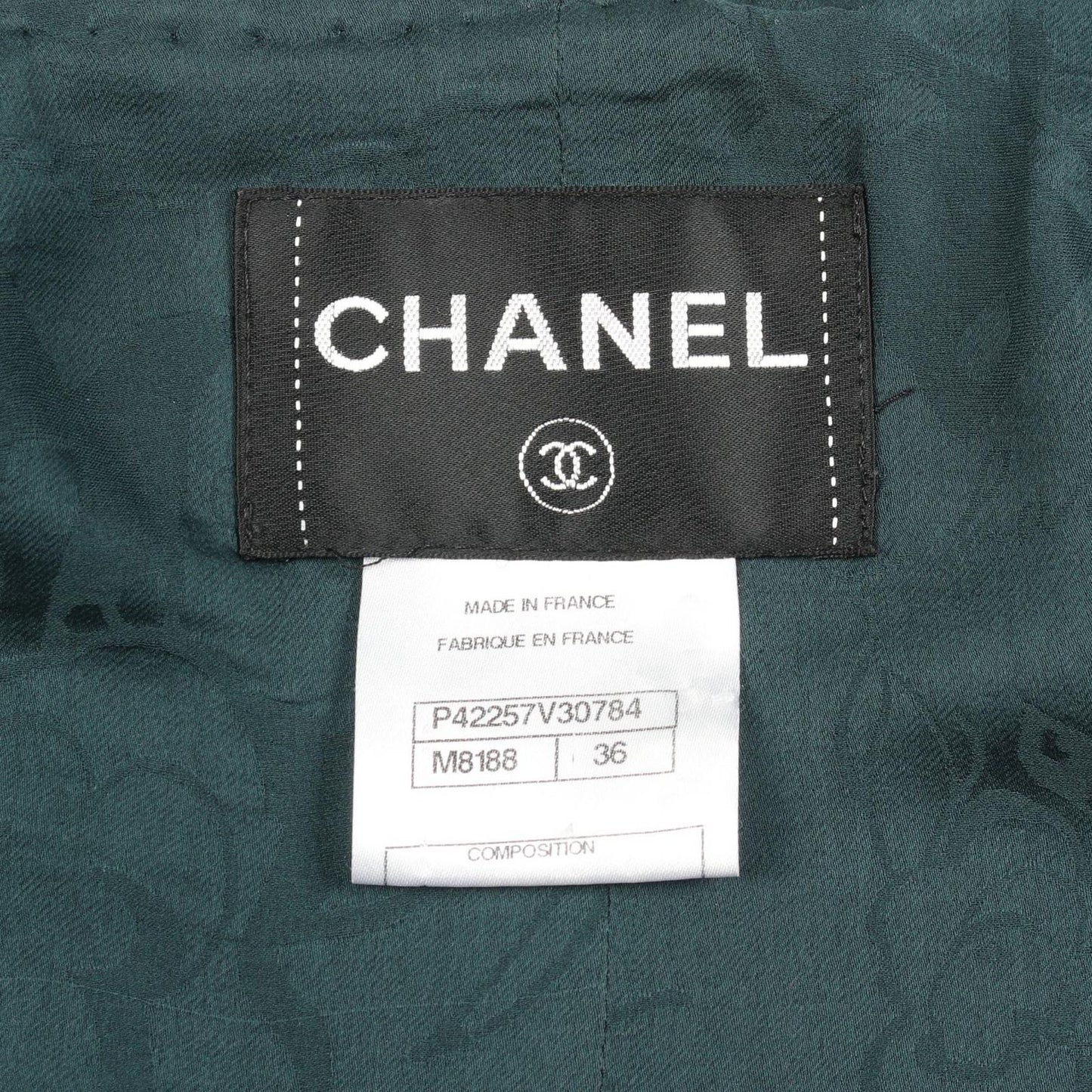 Chanel No Cala Jacket CC Logo Button Spangle le Twi-d Zip Up Nylon Silk s — view 3
