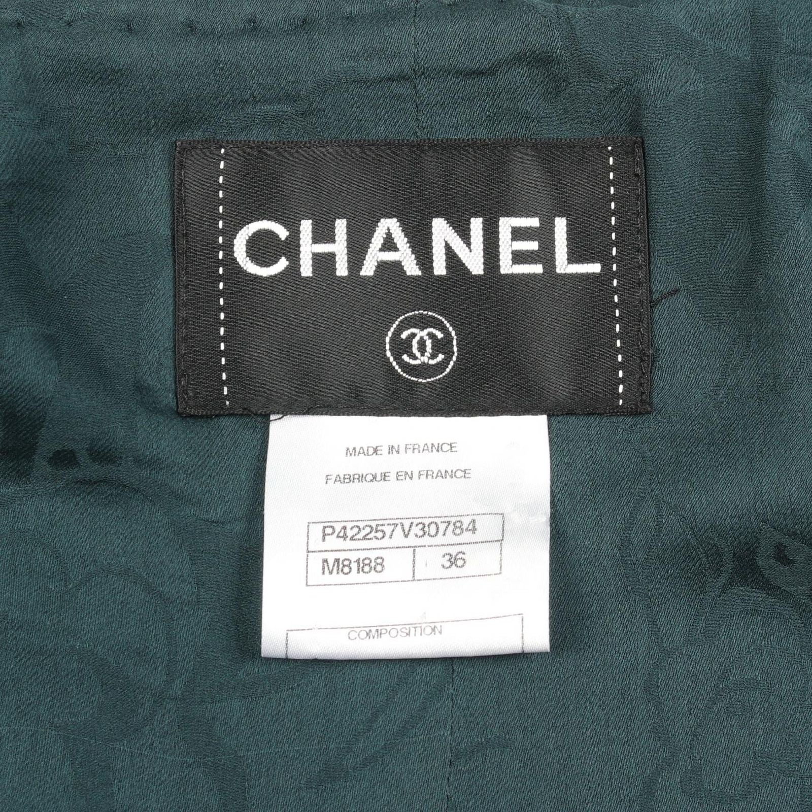 Chanel No Cala Jacket CC Logo Button Spangle le Twi-d Zip Up Nylon Silk s — view 3