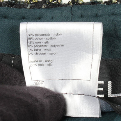 Chanel No Cala Jacket CC Logo Button Spangle le Twi-d Zip Up Nylon Silk s — view 4