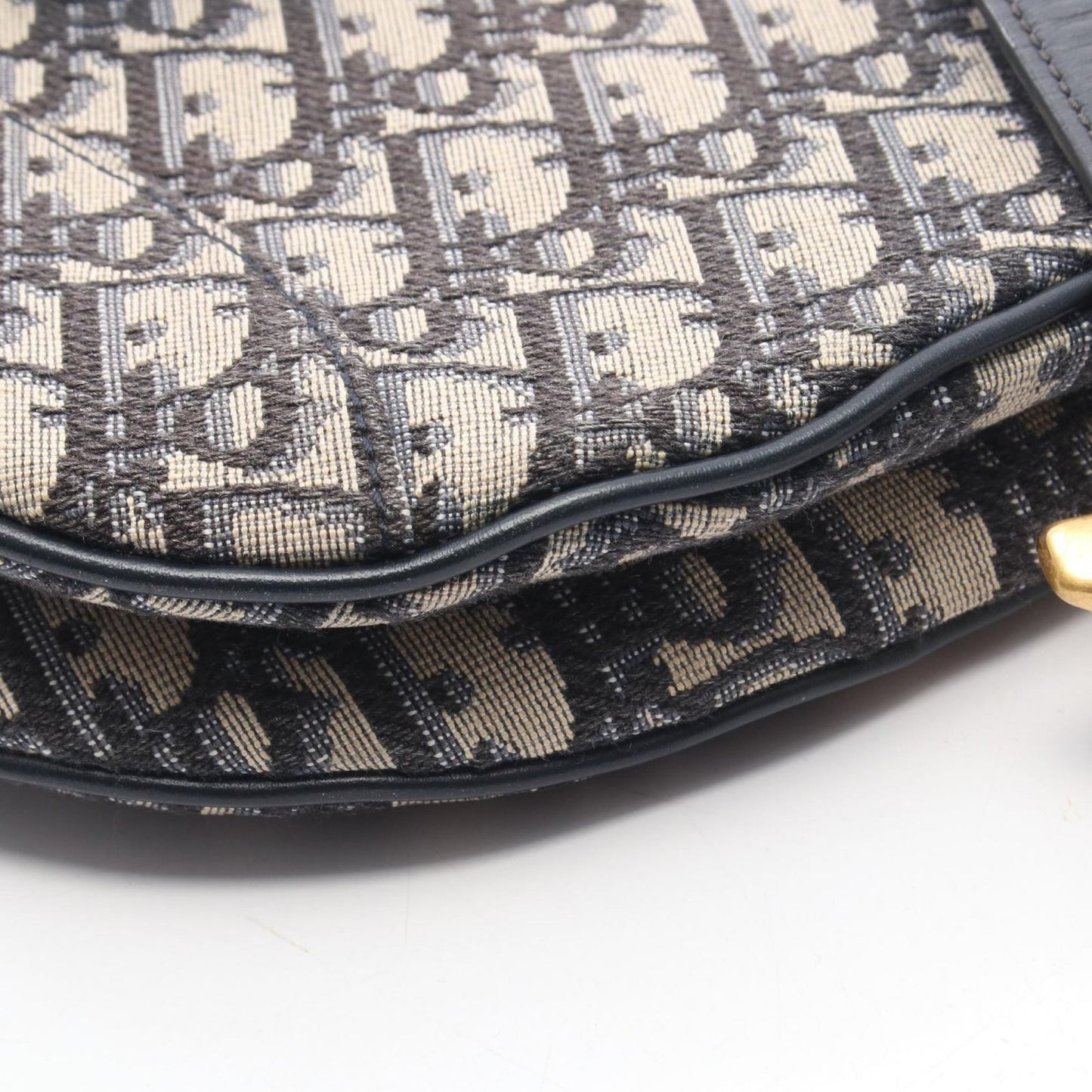 Dior Handbag Saddle Oblique Navy Canvas Leather — view 7