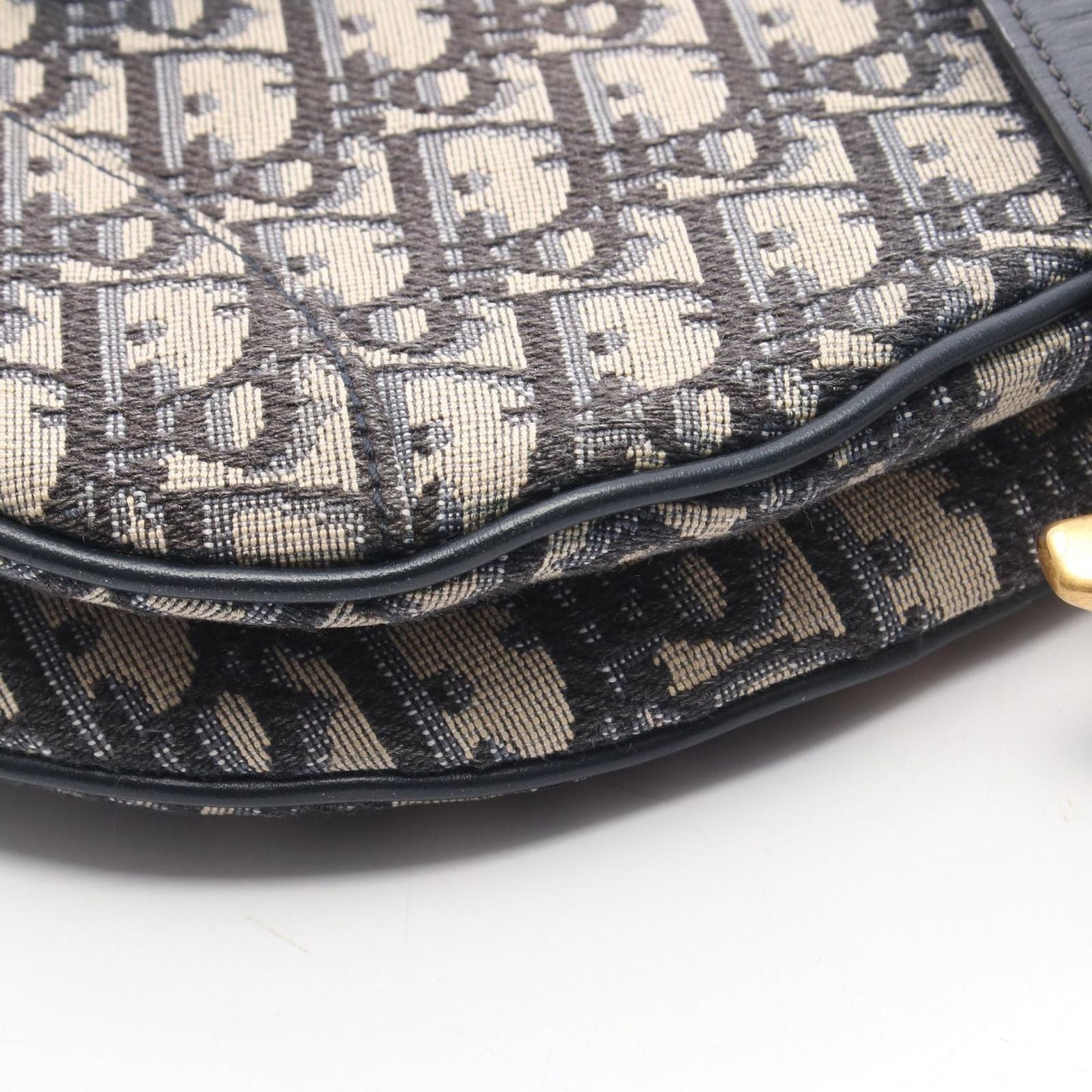 Dior Handbag Saddle Oblique Navy Canvas Leather — view 7