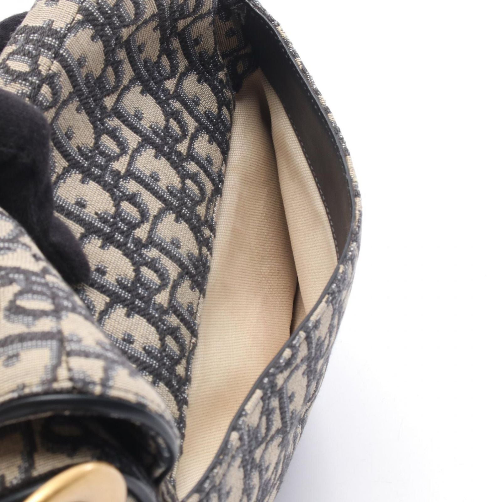 Dior Handbag Saddle Oblique Navy Canvas Leather — view 5