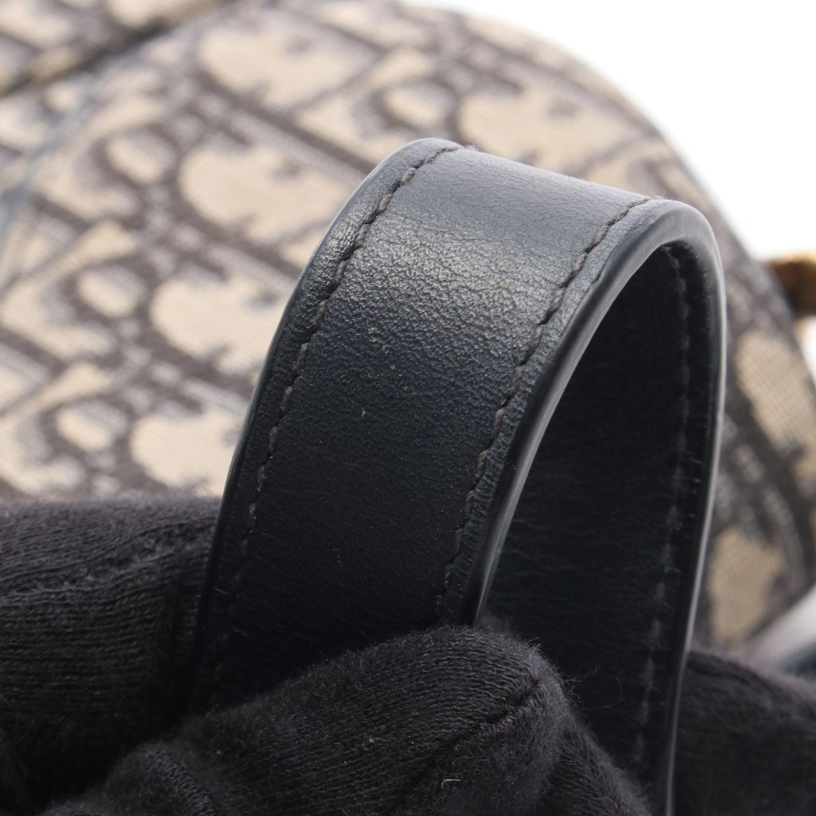 Dior Handbag Saddle Oblique Navy Canvas Leather — view 9