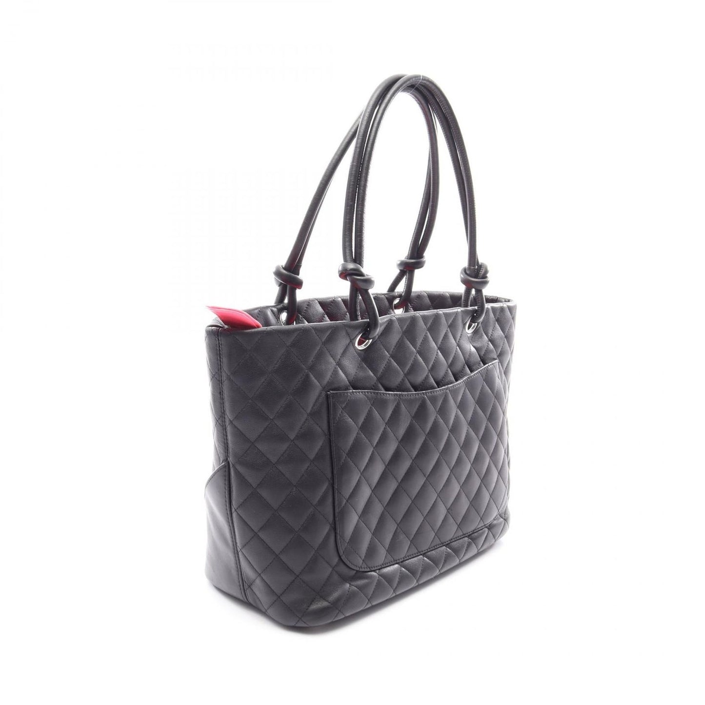 Chanel Tote Cambon Line la the Black Leather Patent the — view 2