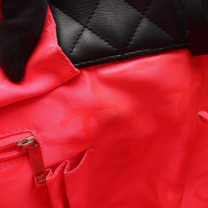 Chanel Tote Cambon Line la the Black Leather Patent the — view 7