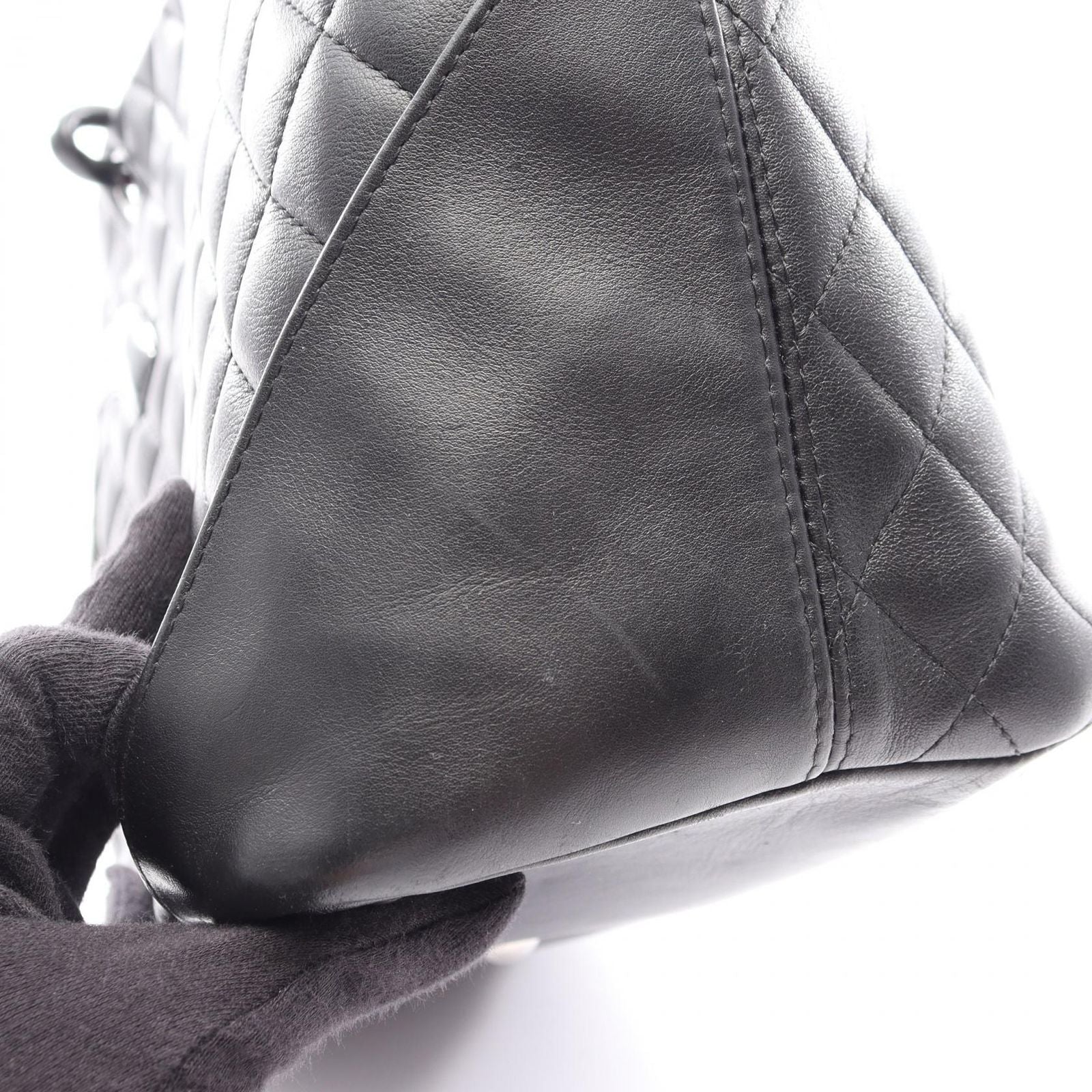 Chanel Tote Cambon Line la the Black Leather Patent the — view 9