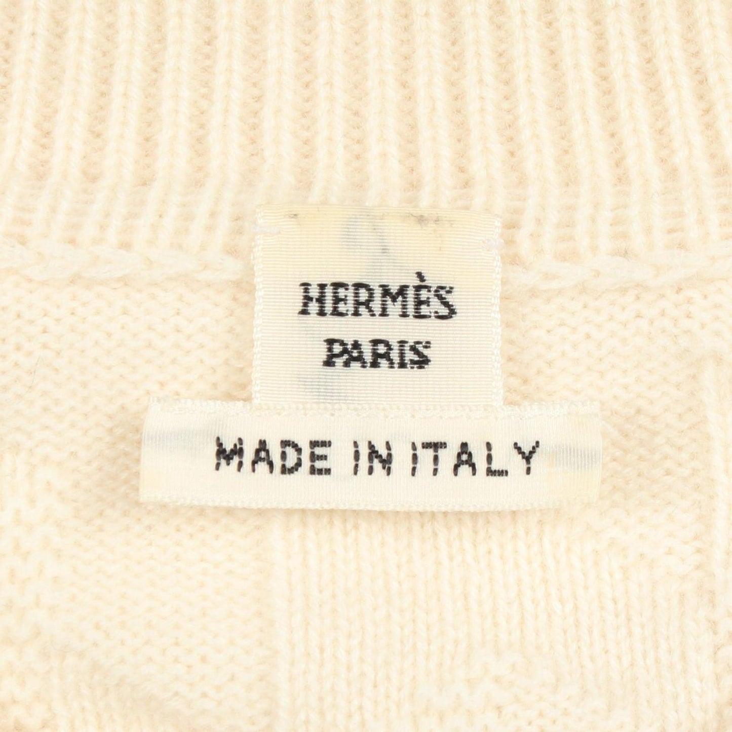 Hermes Knit Motif Fuchs Neck D4 White le Sweater — view 3