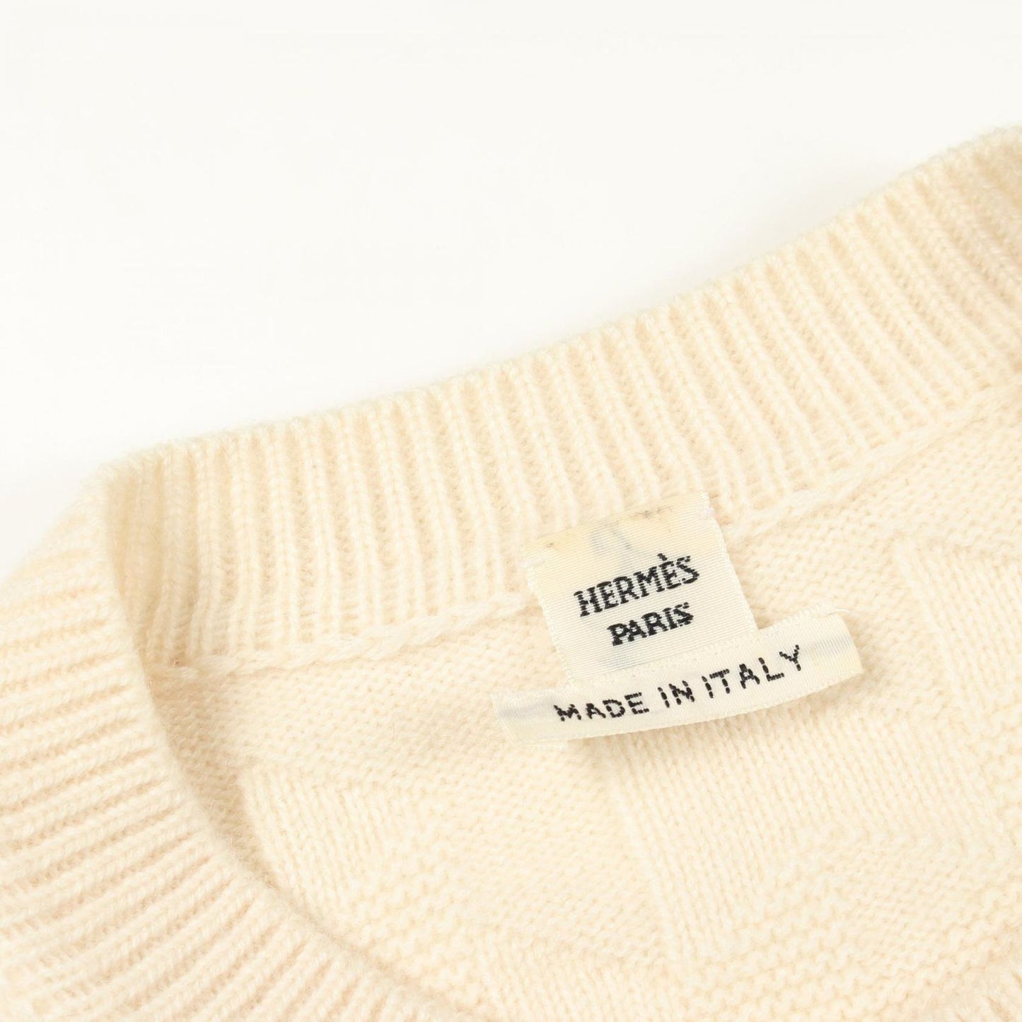 Hermes Knit Motif Fuchs Neck D4 White le Sweater — view 5