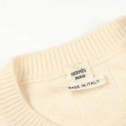 Hermes Knit Motif Fuchs Neck D4 White le Sweater — view 5