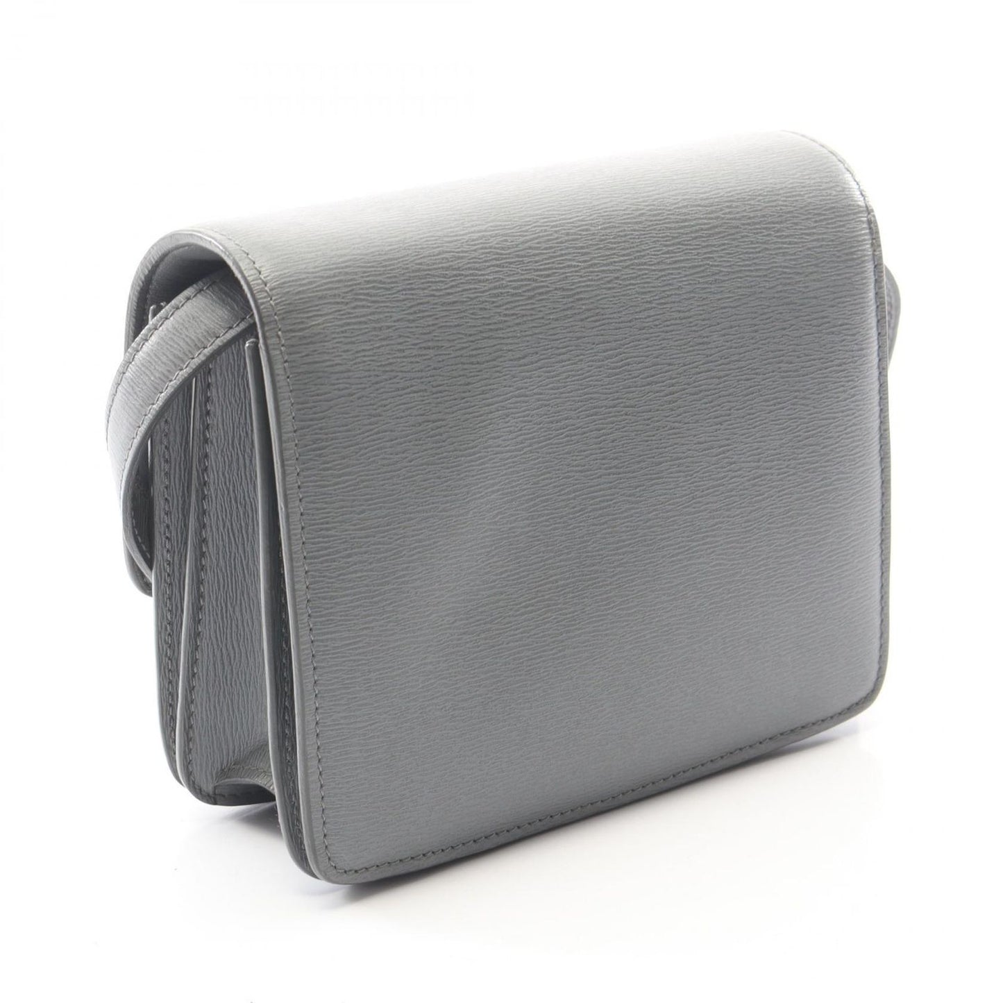 Celine Shoulder Bag Classic Box Gray Leather Box Small le — view 2