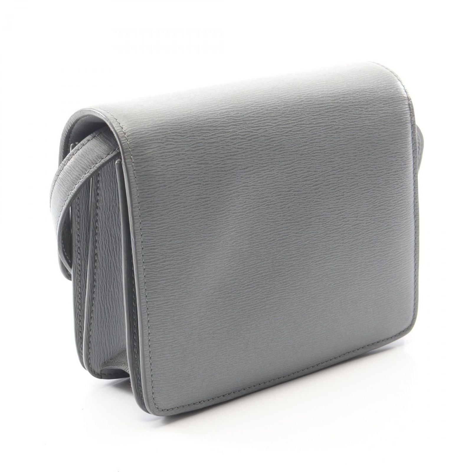 Celine Shoulder Bag Classic Box Gray Leather Box Small le — view 2