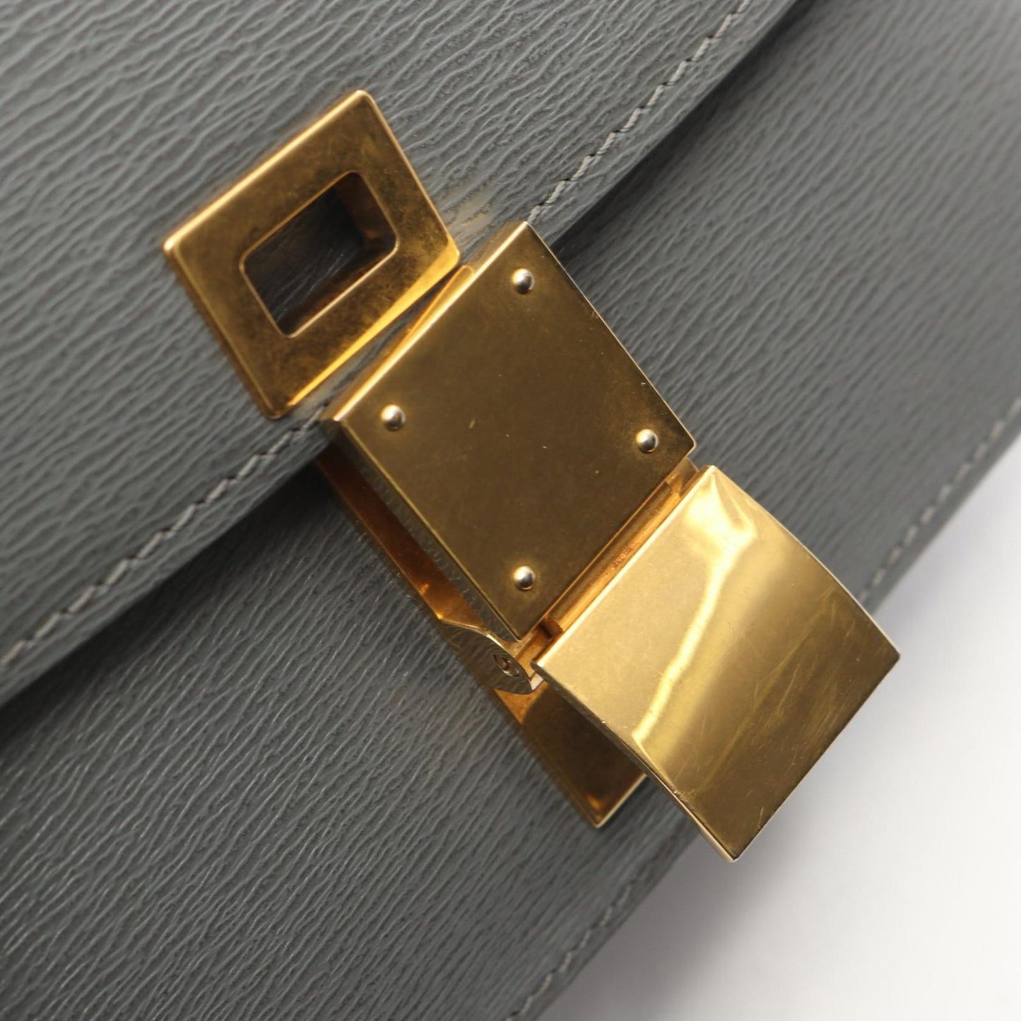 Celine Shoulder Bag Classic Box Gray Leather Box Small le — view 8