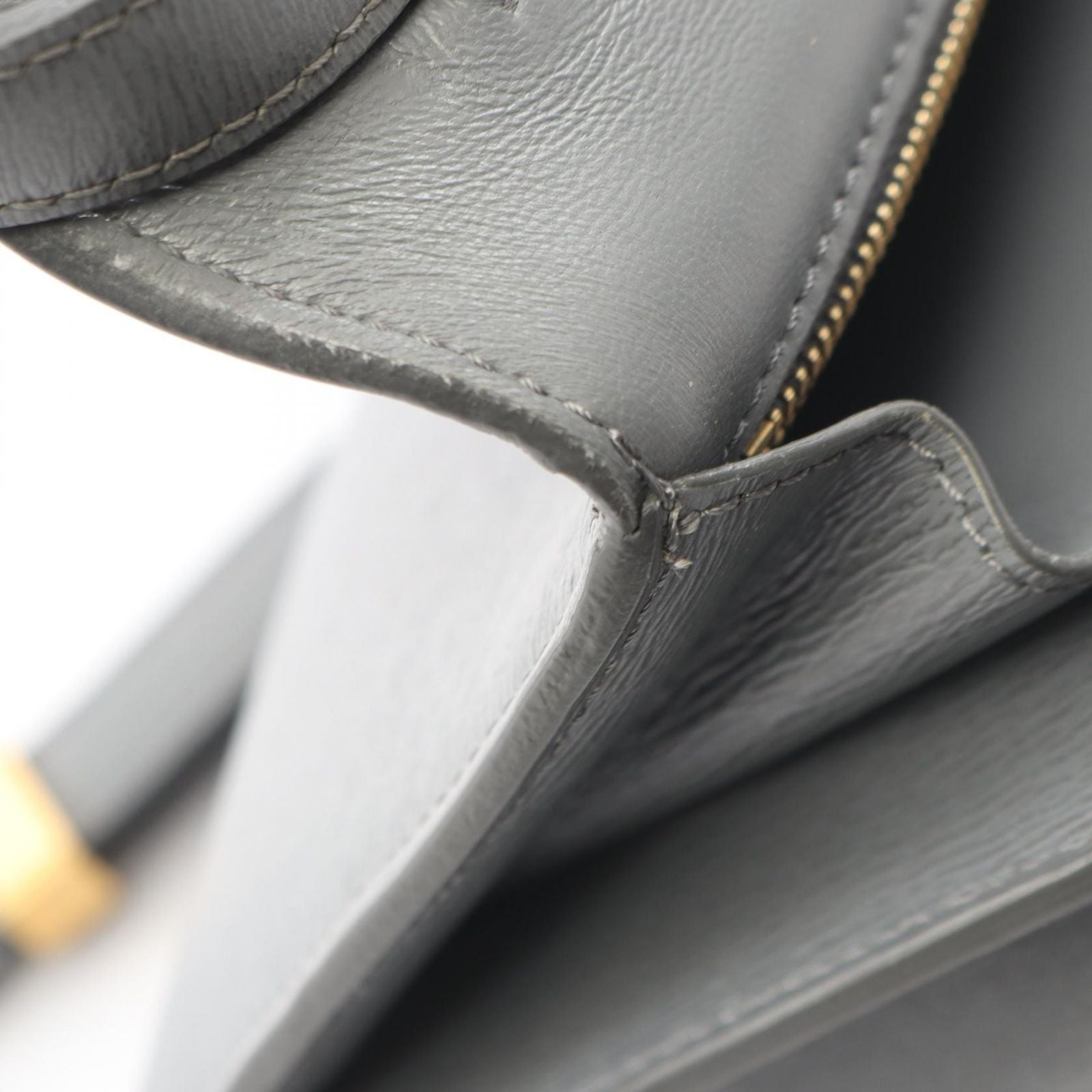 Celine Shoulder Bag Classic Box Gray Leather Box Small le — view 5