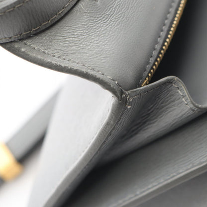 Celine Shoulder Bag Classic Box Gray Leather Box Small le — view 5
