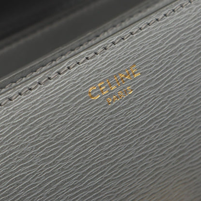 Celine Shoulder Bag Classic Box Gray Leather Box Small le — view 4