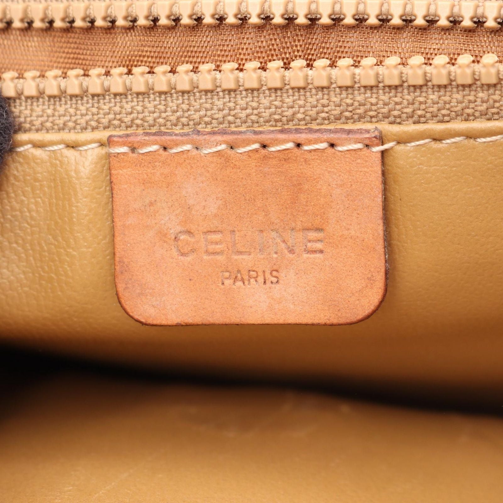 Celine Shoulder Bag Macadamia Beige Co Ting Canvas Leather — view 4