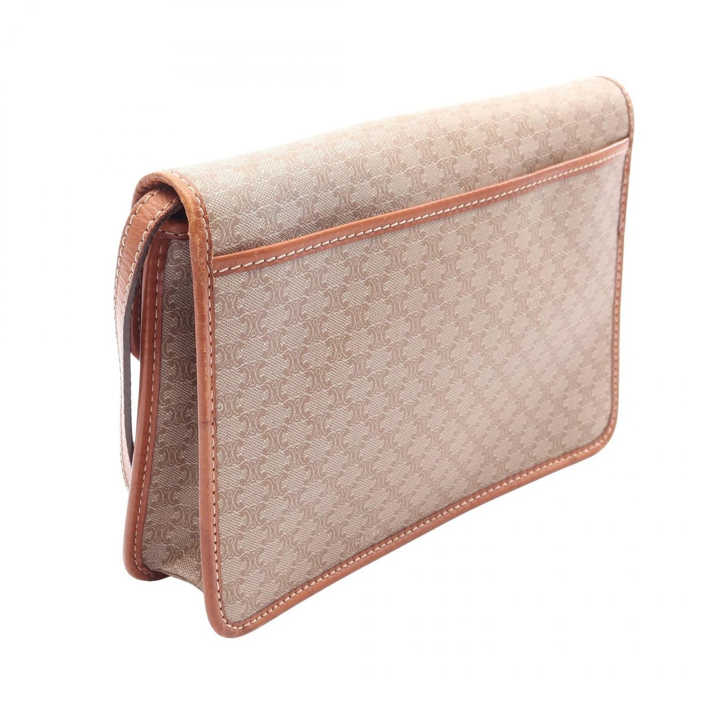 Celine Shoulder Bag Macadamia Beige Co Ting Canvas Leather — view 2