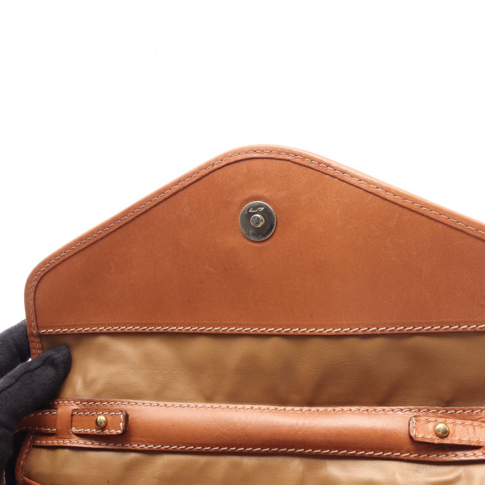 Celine Shoulder Bag Macadamia Beige Co Ting Canvas Leather — view 9