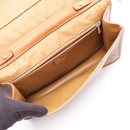 Celine Shoulder Bag Macadamia Beige Co Ting Canvas Leather — view 3