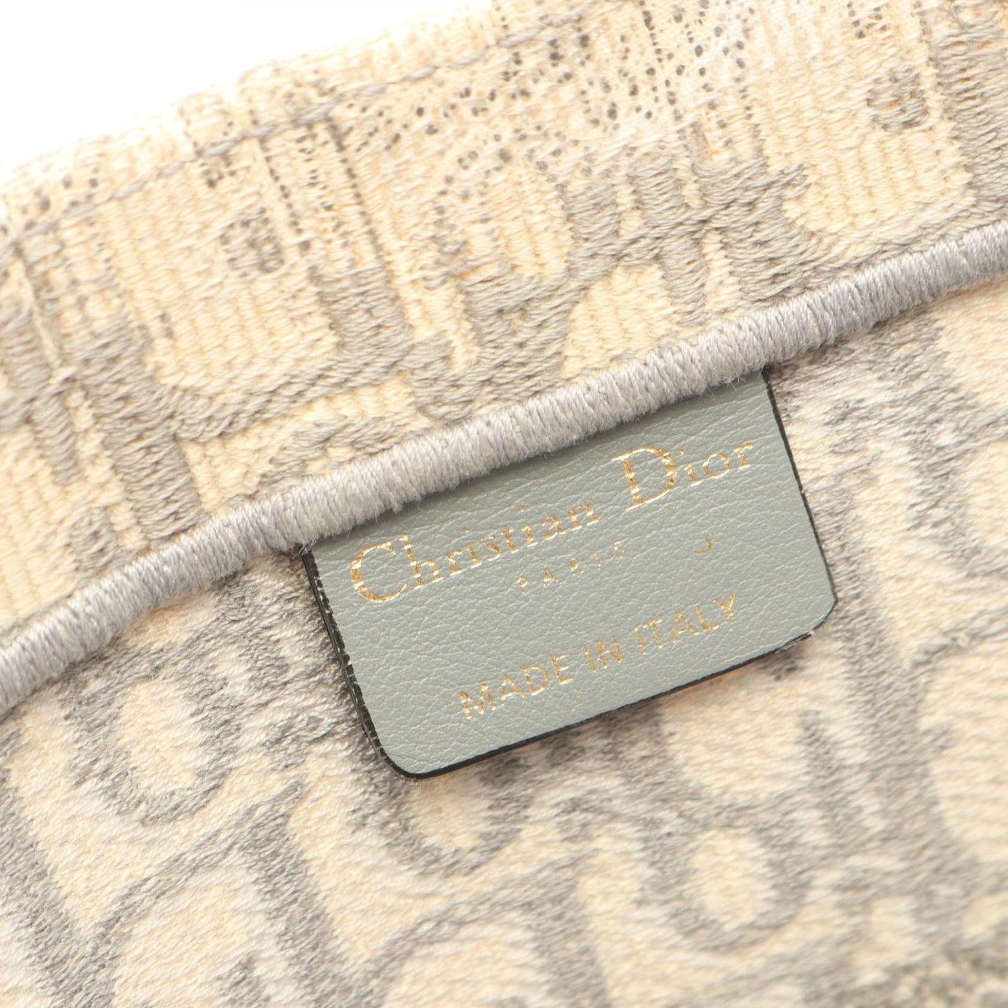 Dior le Tote Book Ivory Gray Canvas Oblique Koo Boog Ready — view 4