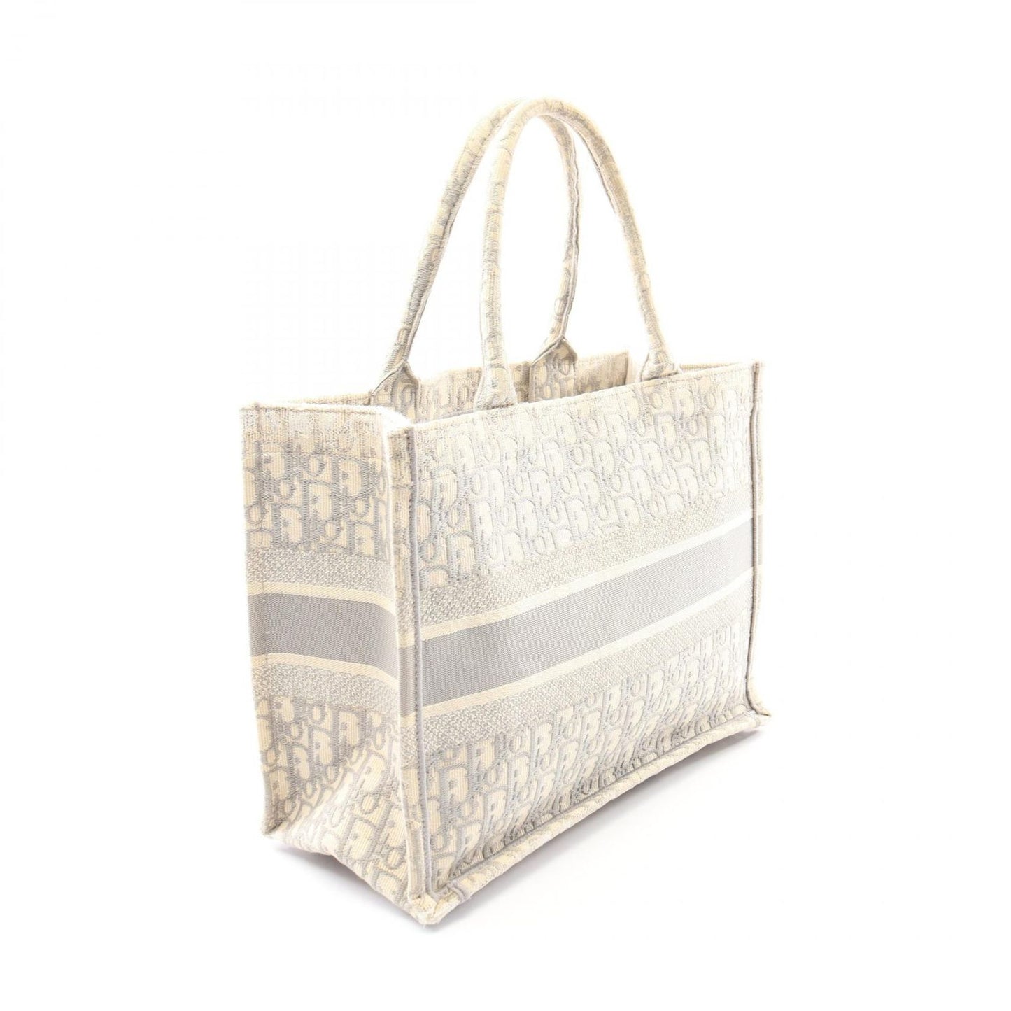 Dior le Tote Book Ivory Gray Canvas Oblique Koo Boog Ready — view 2