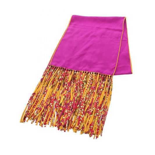 Hermes Shawl Fringe Silk Scarf