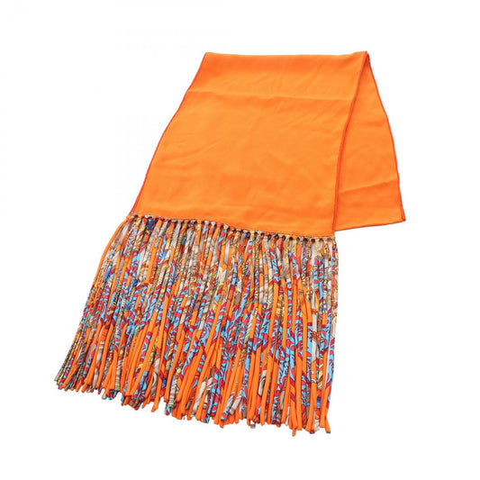 Hermes Shawl Fringe Silk Scarf