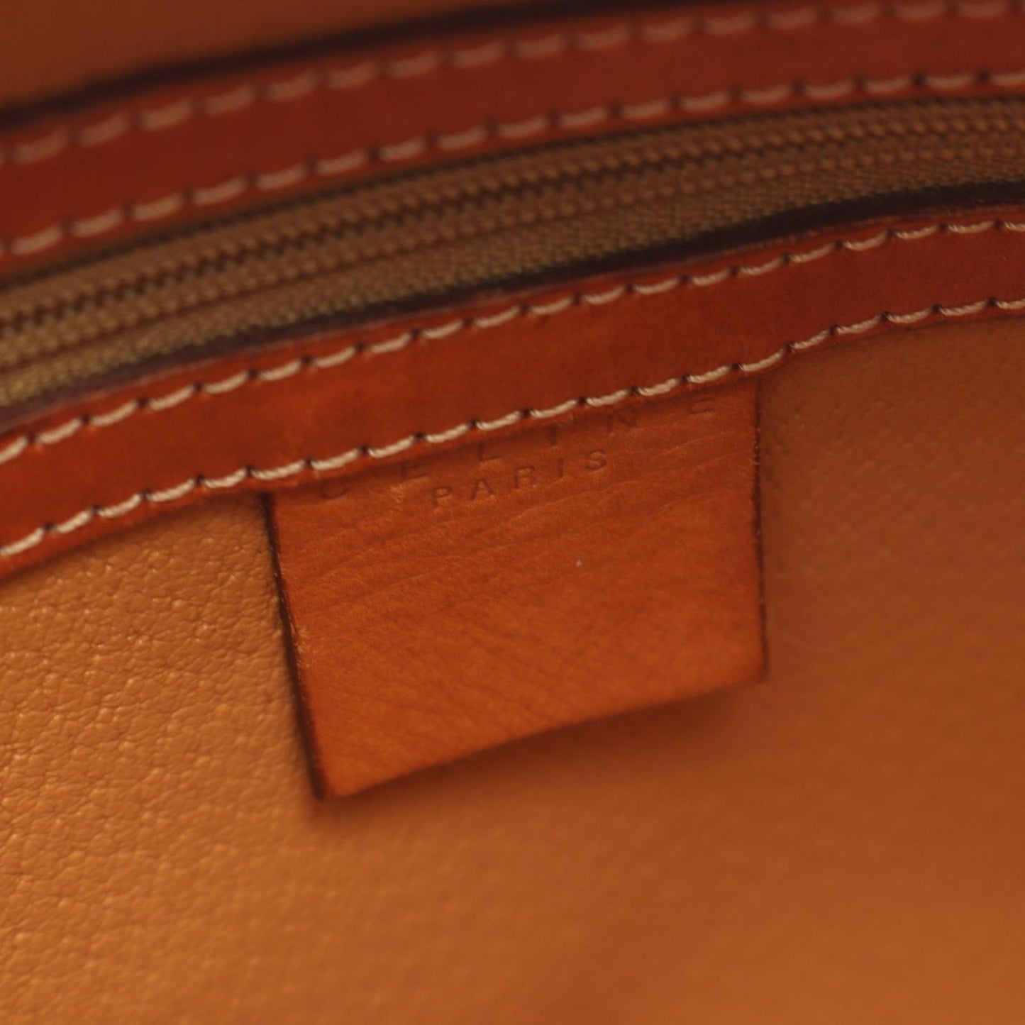 Celine Handbag Macadam Dark Brown Canvas Leather Hand — view 4