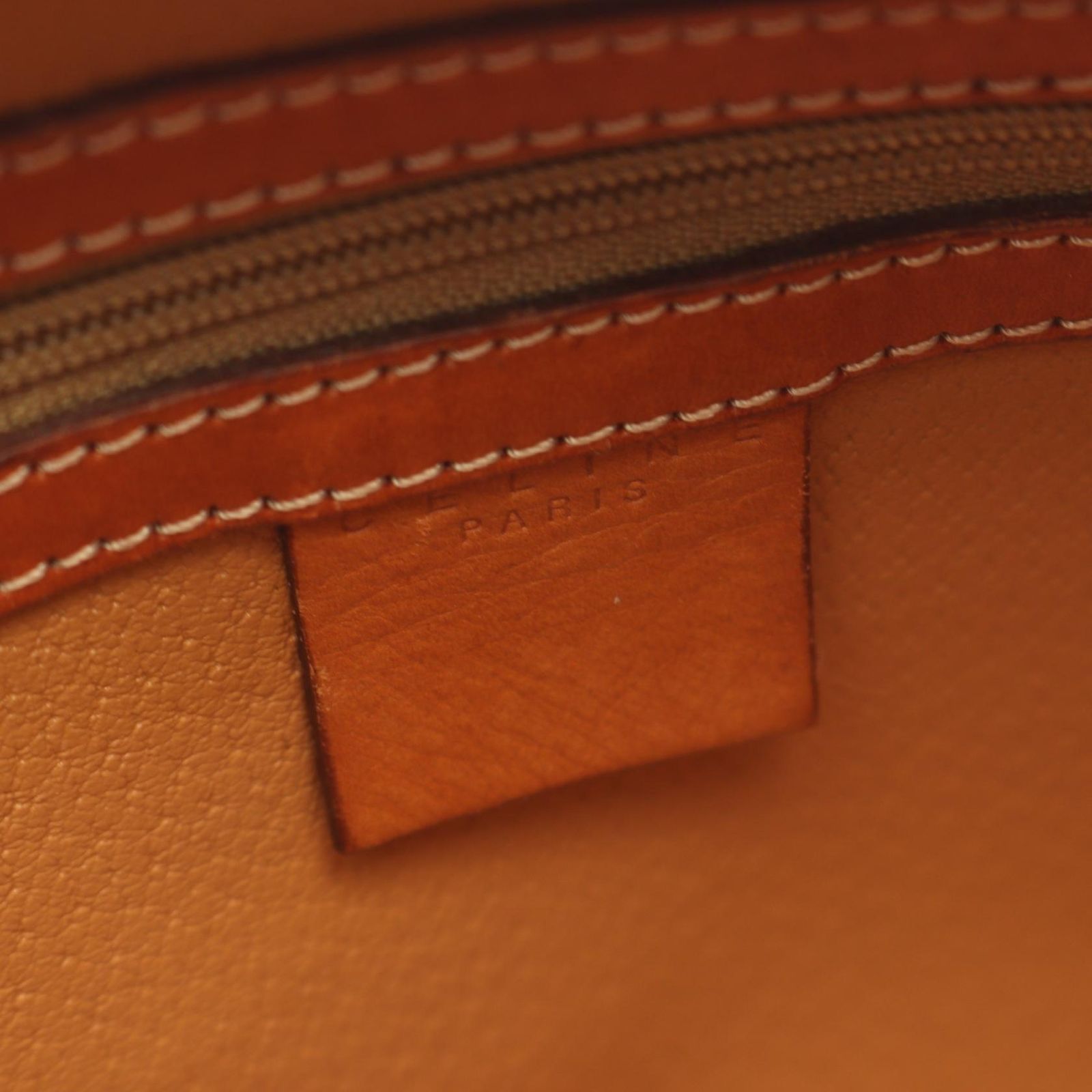 Celine Handbag Macadam Dark Brown Canvas Leather Hand — view 4