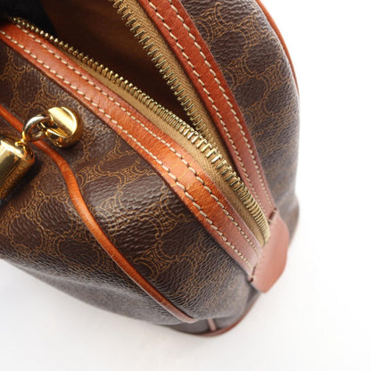 Celine Handbag Macadam Dark Brown Canvas Leather Hand — view 9