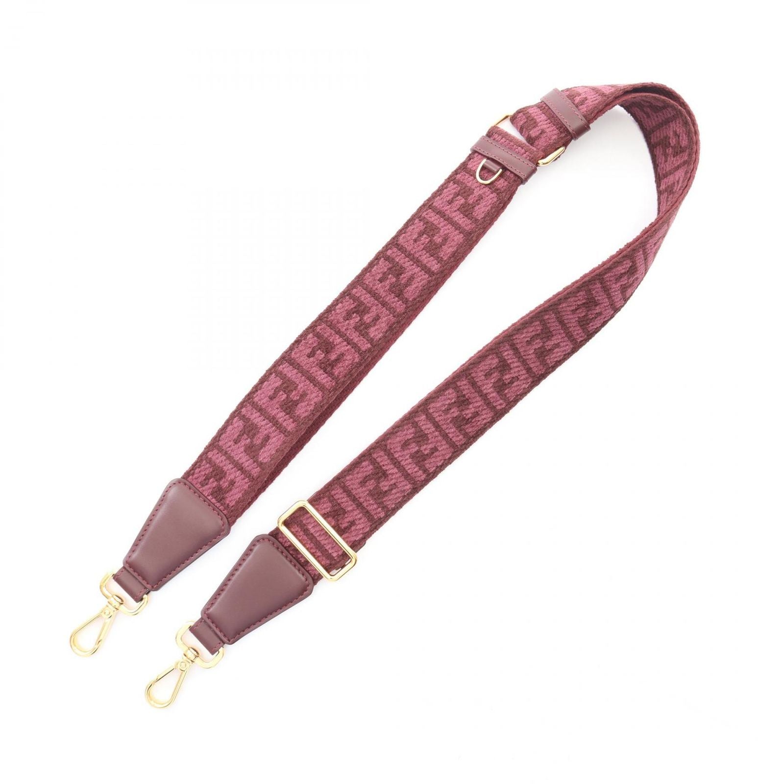 Fendi Shoulder Strap Yue FF Logo Bordeaux Canvas Leather — view 2