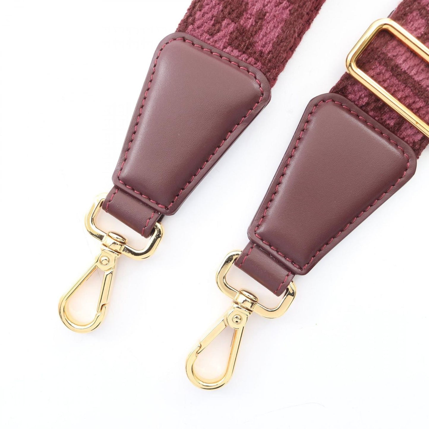 Fendi Shoulder Strap Yue FF Logo Bordeaux Canvas Leather — view 3