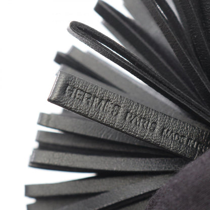 Hermes Charm Carmen Black Leather Keychain — view 3