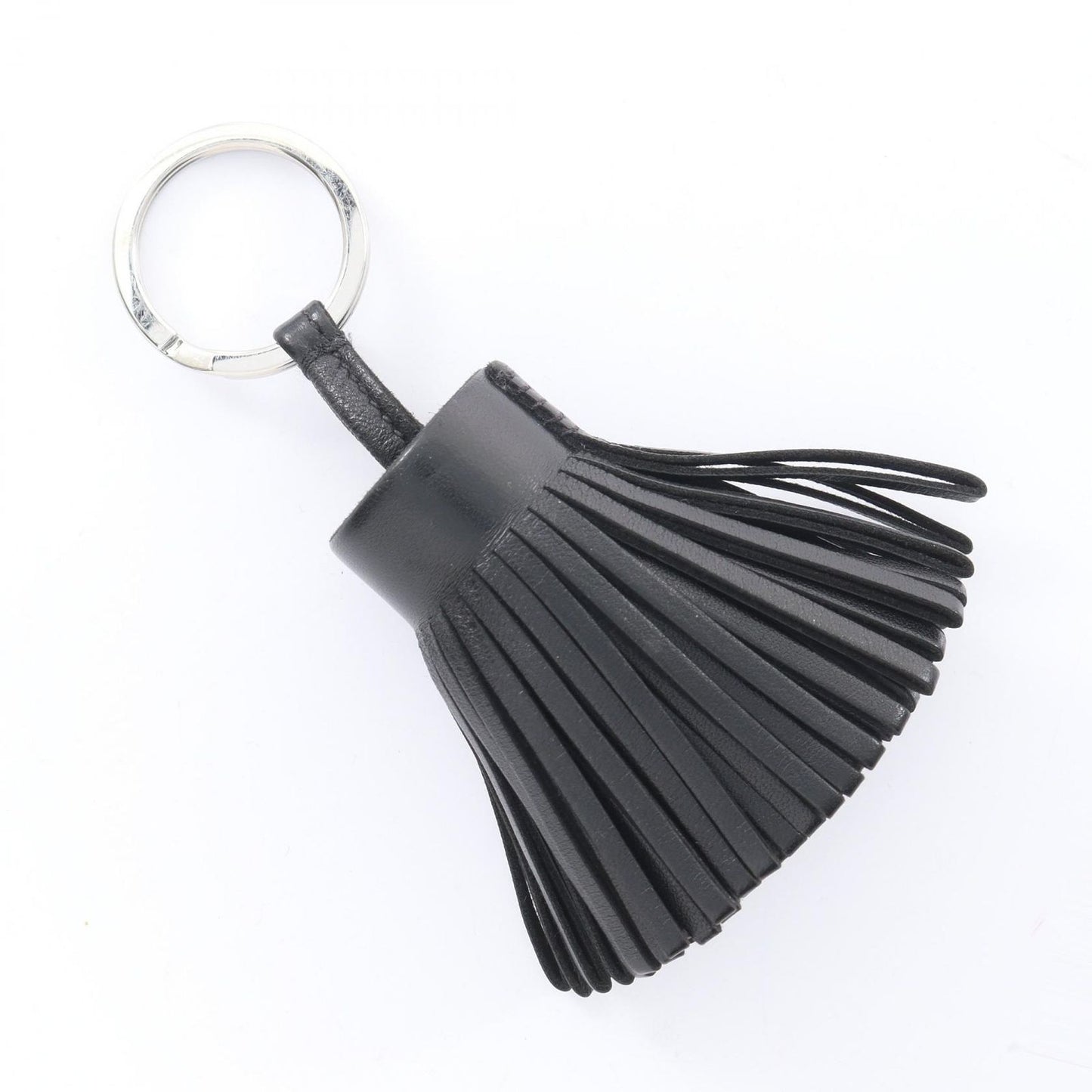Hermes Charm Carmen Black Leather Keychain — view 2