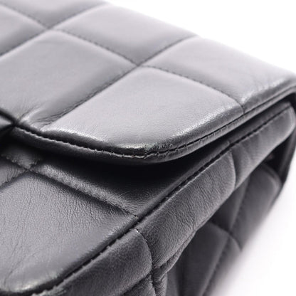 Chanel Shoulder Bag Choco Bar Mini Flap Black Lambskin Suede — view 9