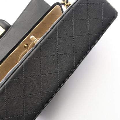 Chanel Shoulder Bag Quilted Double Flap Icon Charm Black Lambskin Chain — view 8