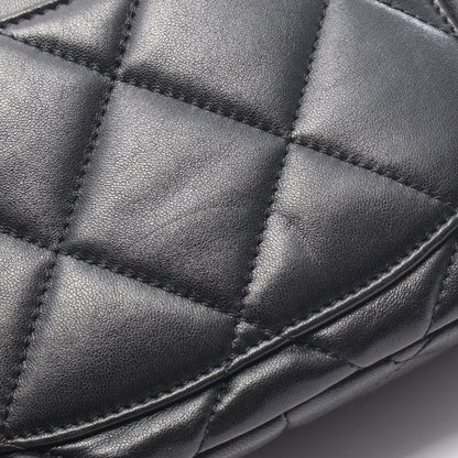 Chanel Shoulder Bag Quilted Heart Lock Black Leather Chain — view 8