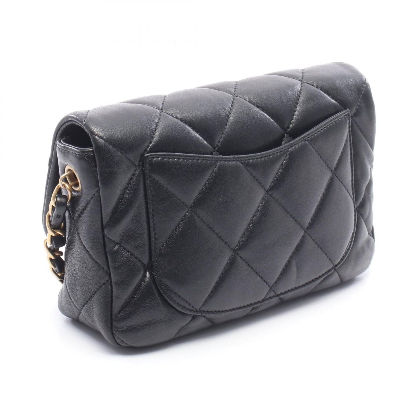 Chanel Shoulder Bag Quilted Heart Lock Black Leather Chain — view 2