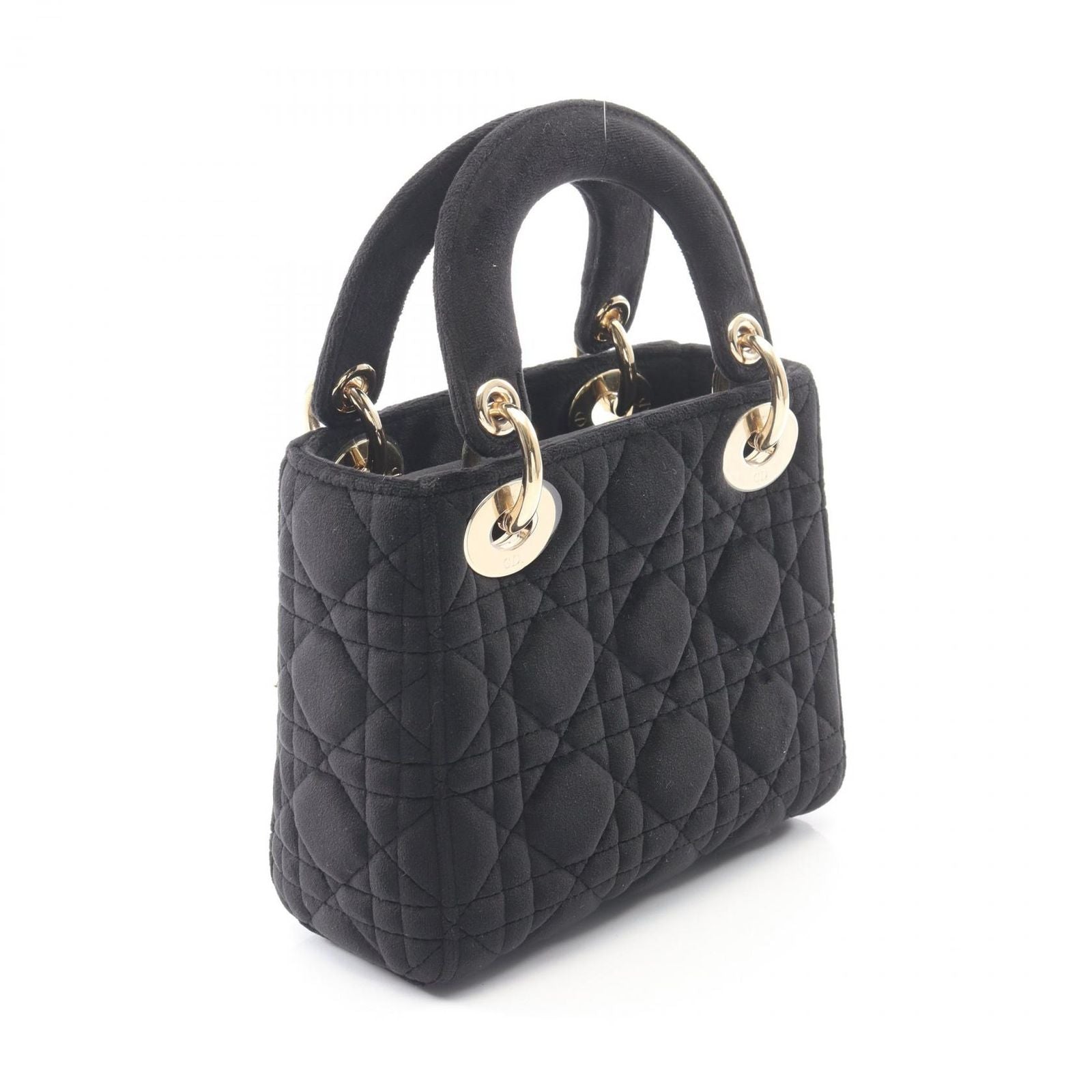 Dior Handbag Mini Cannage 2-Way Black Fabric Tote Suzu — view 2