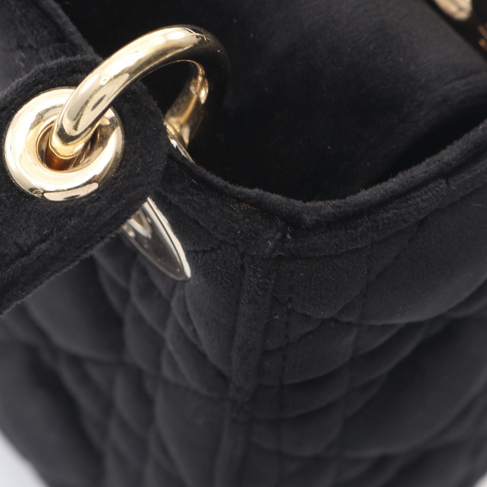 Dior Handbag Mini Cannage 2-Way Black Fabric Tote Suzu — view 6