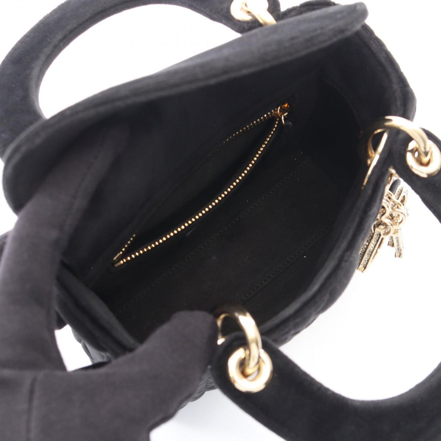 Dior Handbag Mini Cannage 2-Way Black Fabric Tote Suzu — view 3