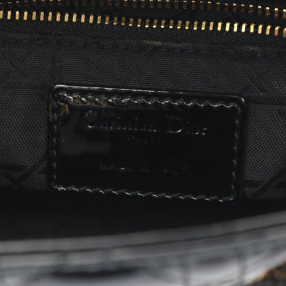 Dior Handbag Mini Cannage 2-Way Black Patent Leather Tote — view 4